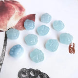 Aquamarine Cat Foot Carved Pendant Loose Beads 15MM DIY Jewelry Making