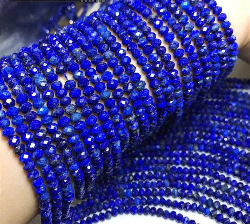 Lapis Faceted Roundel Loose Beads 3x5mm 14 Inch for DIY Jewelry Making