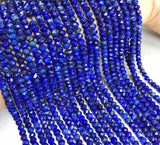 Lapis Faceted Roundel Loose Beads 3x5mm 14 Inch for DIY Jewelry Making