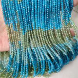 Apatite Loose Beads 2.8mm Faceted Green/Blue for Jewelry Making