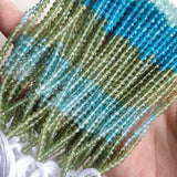 Apatite Loose Beads 2.8mm Faceted Green/Blue for Jewelry Making
