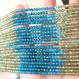 Apatite Loose Beads 2.8mm Faceted Green/Blue for Jewelry Making