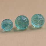 Carved Flower Green Fluorite Loose Beads 12/14/16MM