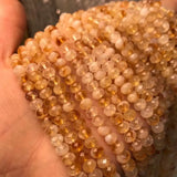 Citrine Roundelle Faceted Loose Beads 4*6mm DIY Jewelry Making Nature