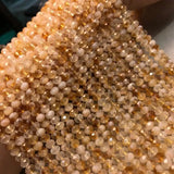 Citrine Roundelle Faceted Loose Beads 4*6mm DIY Jewelry Making Nature