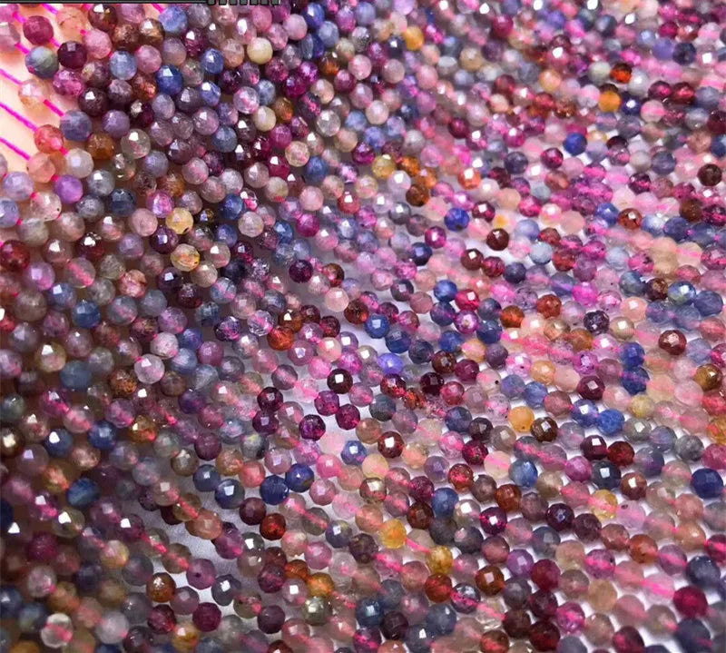 3-3.5mm Round Faceted Loose Gemstone Beads 14inch for Jewelry Making