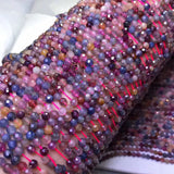 3-3.5mm Round Faceted Loose Gemstone Beads 14inch for Jewelry Making