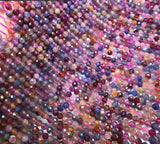 3-3.5mm Round Faceted Loose Gemstone Beads 14inch for Jewelry Making