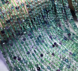 Fluorite Coin Faceted Loose Beads 3*4/6MM 14inch