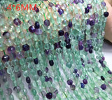 Fluorite Coin Faceted Loose Beads 3*4/6MM 14inch