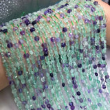 Fluorite Coin Faceted Loose Beads 3*4/6MM 14inch
