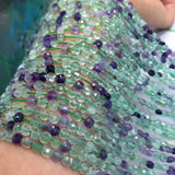 Fluorite Coin Faceted Loose Beads 3*4/6MM 14inch