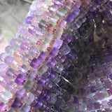 Fluorite Multicolor Roundelle Faceted Beads 6*9mm 14in