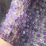 Fluorite Multicolor Roundelle Faceted Beads 6*9mm 14in
