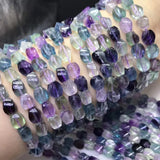 Fluorite Wave Egg Faceted Purple Loose Beads 6*9mm 14-inch
