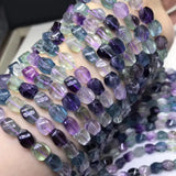 Fluorite Wave Egg Faceted Purple Loose Beads 6*9mm 14-inch