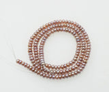 Freshwater Pearl Roundel Beads 3-4mm AA Smooth White/Pink/Purple 14 inch