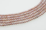 Freshwater Pearl Roundel Beads 3-4mm AA Smooth White/Pink/Purple 14 inch