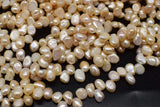 Freshwater Pearl Loose Beads 12-13mm Baroque White/Pink Side Hole