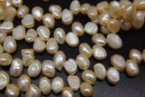 Freshwater Pearl Loose Beads 12-13mm Baroque White/Pink Side Hole