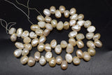 Freshwater Pearl Loose Beads 12-13mm Baroque White/Pink Side Hole