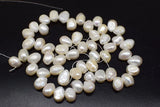 Freshwater Pearl Loose Beads 12-13mm Baroque White/Pink Side Hole