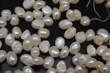 Freshwater Pearl Loose Beads 12-13mm Baroque White/Pink Side Hole