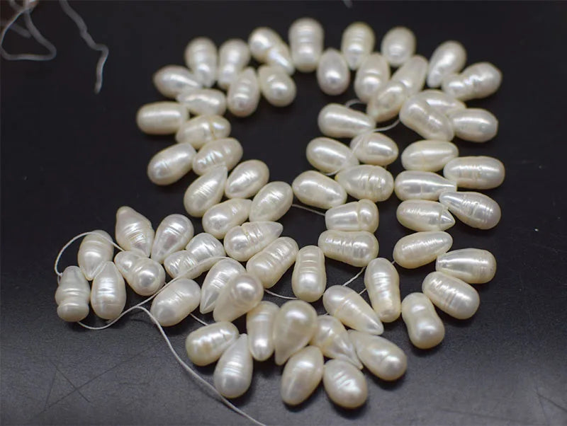 Freshwater Pearl Rice Loose Beads with Side Hole for Jewelry Making