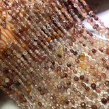 Quartz Rutilated Loose Beads Coin Faceted 4mm 14-Inch