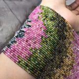 Tourmaline Round Faceted Loose Beads 2-2.5mm 14inch