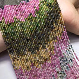 Tourmaline Round Faceted Loose Beads 2-2.5mm 14inch