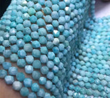 Green Amazonite Faceted Loose Beads 6/8mm 14-Inch for DIY Jewelry Making