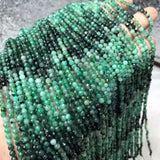 Round Faceted 3.5mm Green Emerald Loose Beads for DIY Jewelry Making