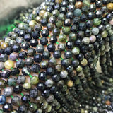 Green Tourmaline Round Faceted Loose Beads 6-6.5mm 14 inch
