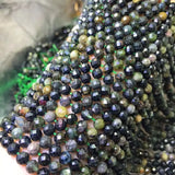 Green Tourmaline Round Faceted Loose Beads 6-6.5mm 14 inch