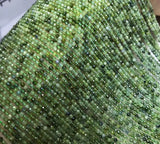 Green Tourmaline Loose Beads 3mm Round Faceted 14inch