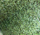 Green Tourmaline Loose Beads 3mm Round Faceted 14inch
