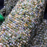 Green Tourmaline Square Faceted Beads 3mm DIY Jewelry Making Natural Gemstone