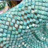 Green Amazonite Faceted Loose Beads 7*8mm for DIY Jewelry Making
