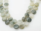 Green Quartz Loose Beads 20MM Flat Coin 15-Inch for DIY Jewelry Making