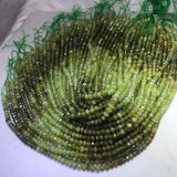 Green Tsavorite Faceted Roundelle Loose Beads 4*6mm 14inch