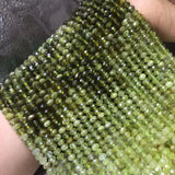 Green Tsavorite Faceted Roundelle Loose Beads 4*6mm 14inch