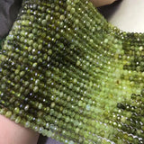 Green Tsavorite Faceted Roundelle Loose Beads 4*6mm 14inch