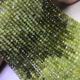 Green Tsavorite Faceted Roundelle Loose Beads 4*6mm 14inch