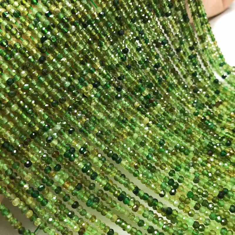 Green/Yellow Tourmaline Faceted Loose Beads 2*3mm Round