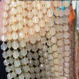 Jade Diamond Square Faceted Loose Beads 8*7mm 14-Inch DIY Jewelry