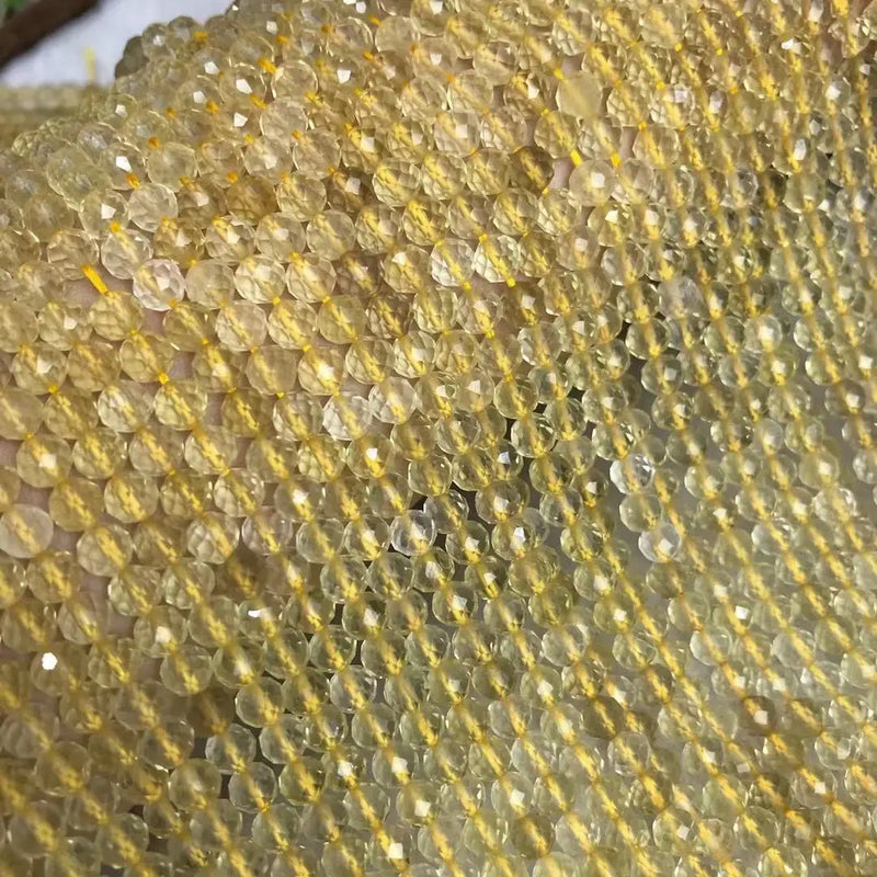 Lemon Quartz Faceted Beads 5.5mm DIY Jewelry Making