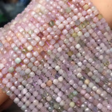 Kunzite Square Faceted 4mm Loose Beads Mix Colors for Jewelry Making