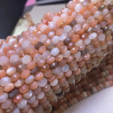 Pink Sunstone Loose Beads 6/8mm Faceted Roundelle 14inch