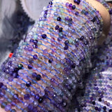 Multicolor Fluorite Faceted Loose Beads 2x4mm 14-inch